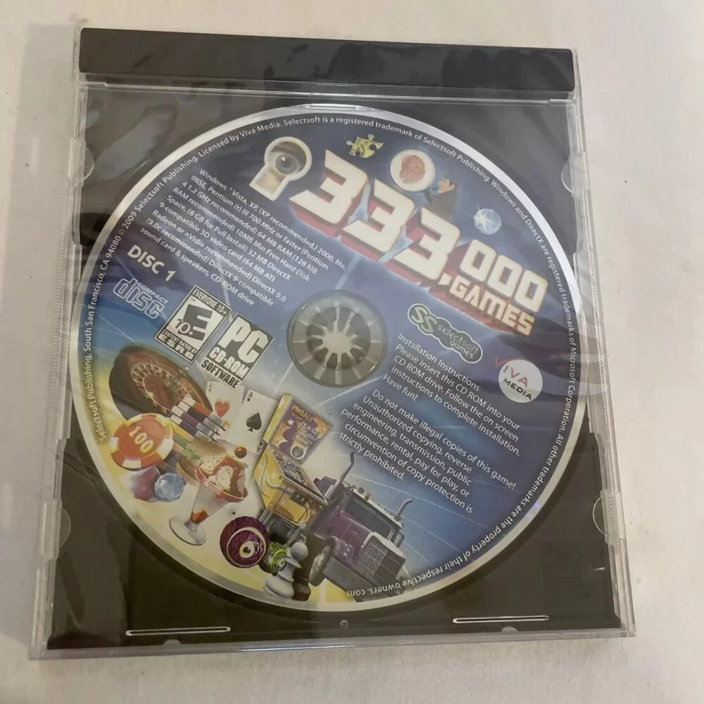 333,000 Games - PC - Video Game - New - 3 CDs For Computer Gaming 2000